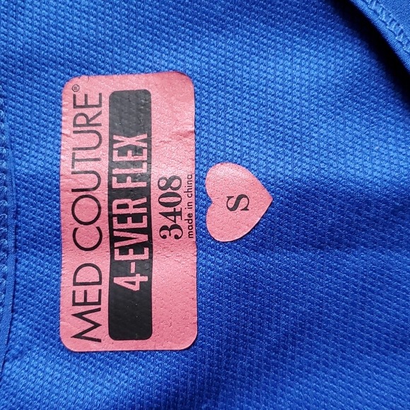 (3408) MED COUTURE 4-Ever Flex Keyhole Neckline Impact Top-Royal Blue-EUC-Sz S - Picture 9 of 14